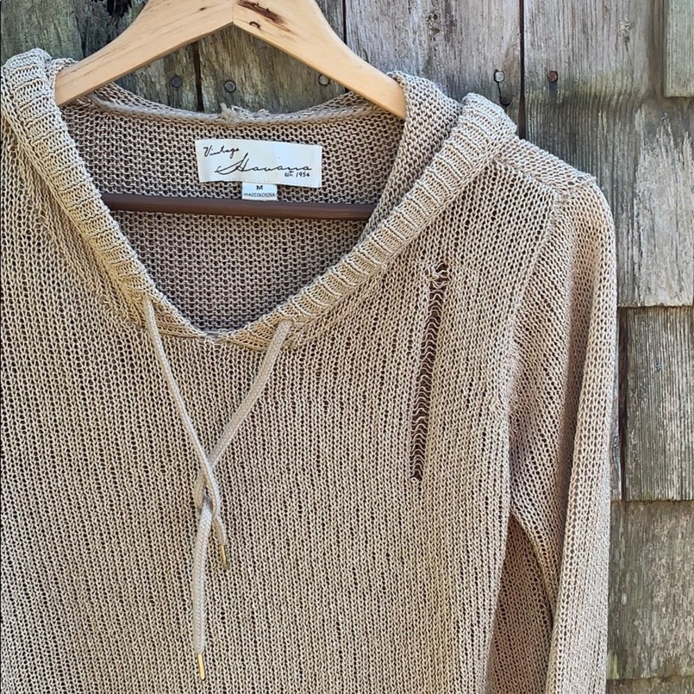 VINTAGE HAVANA | Ditressed Open Knit Hoodie - Picture 2 of 11